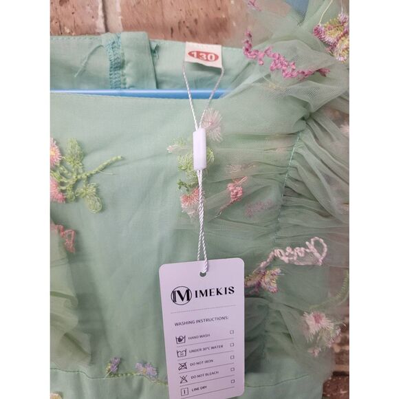 Girls Floral Embroidered Fairytale Dress, Girls Size 6 - Picture 3 of 3